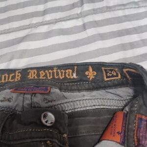 Rock Revival Charcoal Denim with Orange Accents